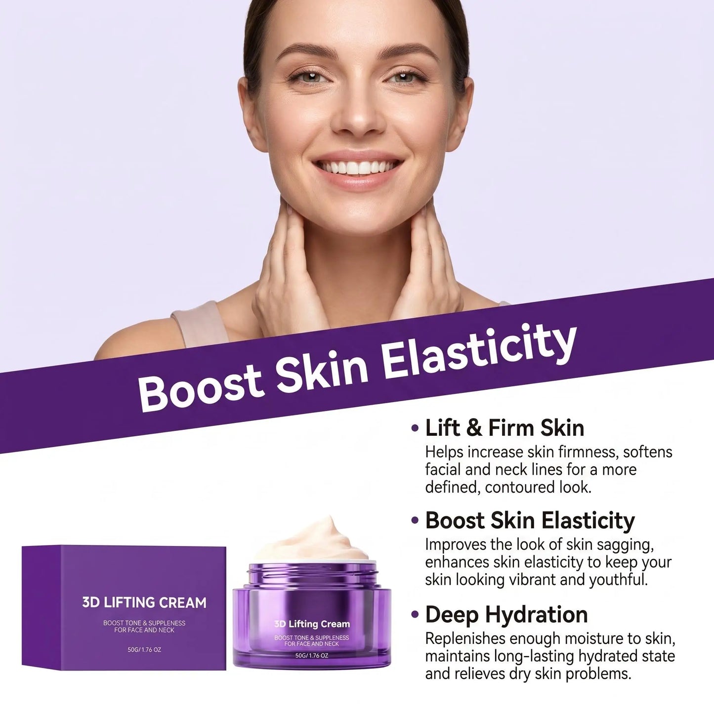 3D Lifting Night Cream Korean Probiotic Anti-Aging Moisturizer For Face Neck Reduce Wrinkles Hydrating Daily Facial Care Cream